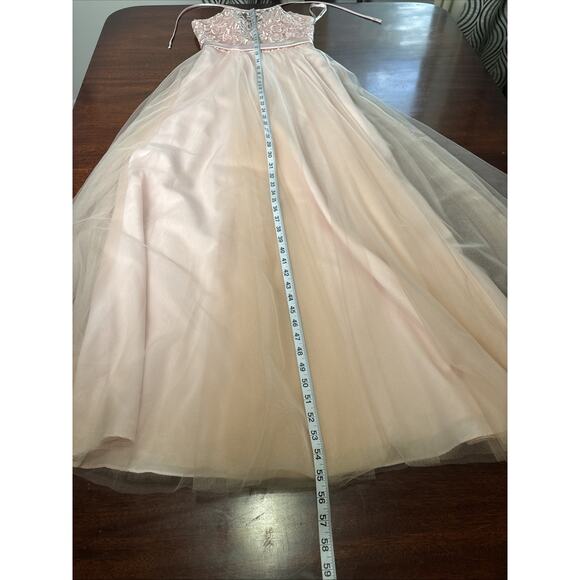 Morilee Pink Formal Dress Sz 4 Halter Top Princess Tulle Skirt Prom Hoco Wedding - Picture 7 of 9